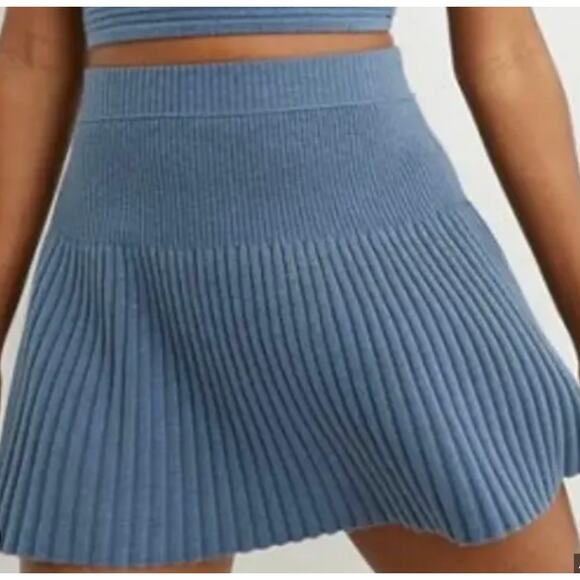 Aerie Take Charge Blue Sweater Skirt Size Small NEW - Picture 1 of 7